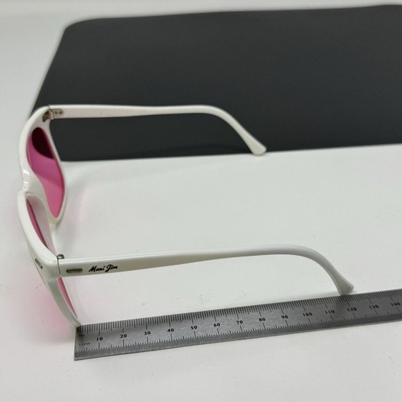 Vintage Maui Jim 001 Nylon Sunglasses White Pink Lenses France Rare main image 4